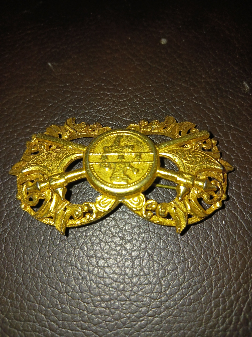 & Other Stories Gold-Tone Crossed Rifles Ornate Brooch